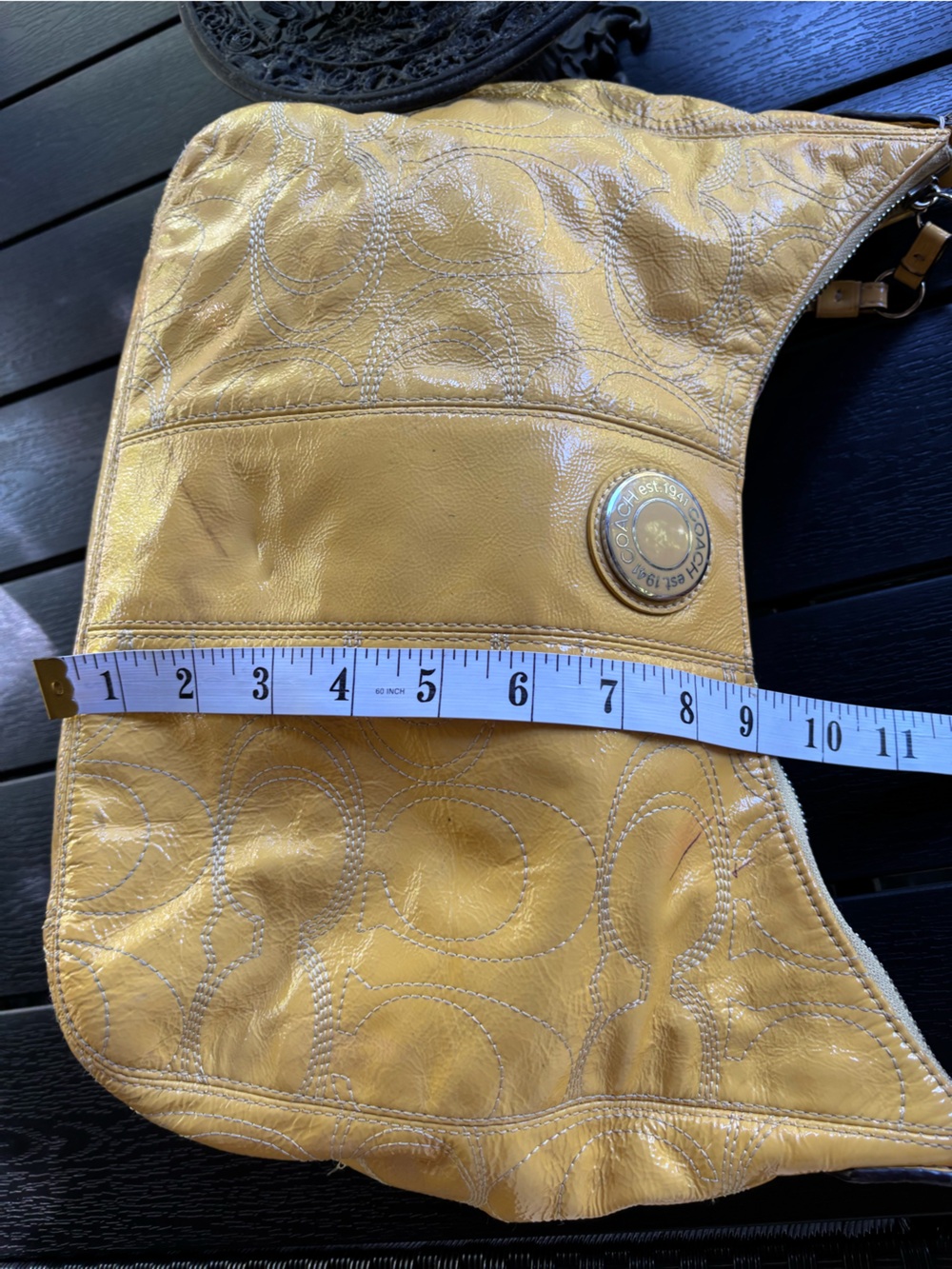 Coach Mustard Yellow Leather Hobo Shoulder Bag - Picture 15 of 16